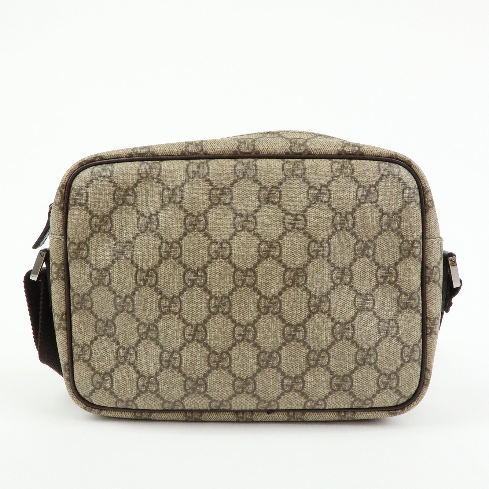 Gucci GG Canvas Leather Shoulder Bag Crossbody Bag Brown 114291