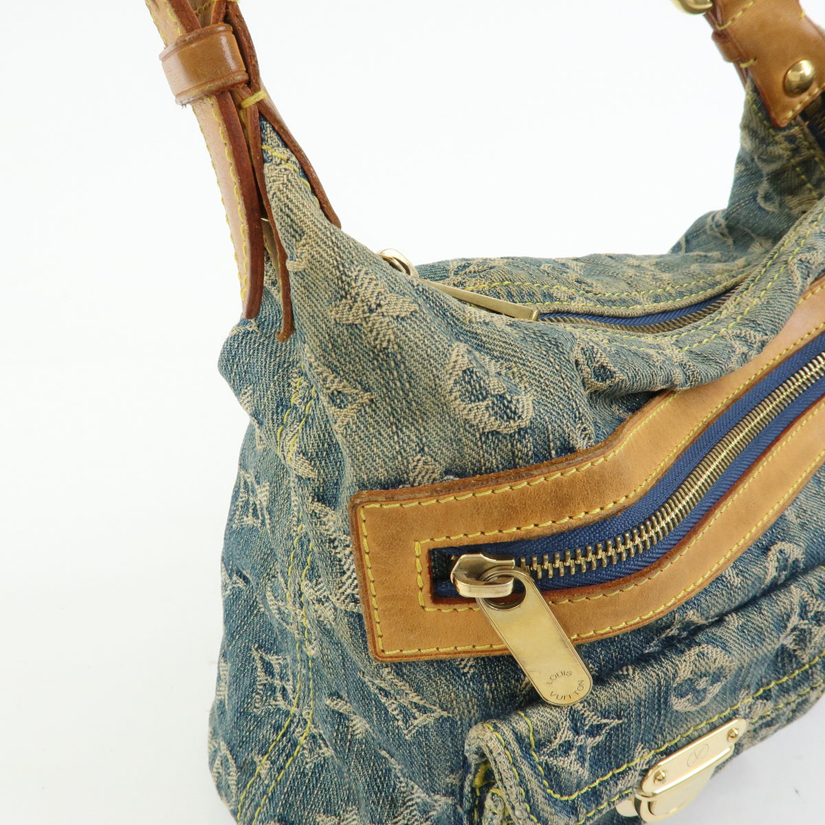 Louis Vuitton Monogram Denim Baggy PM 2Way Bag Shoulder Bag M95049