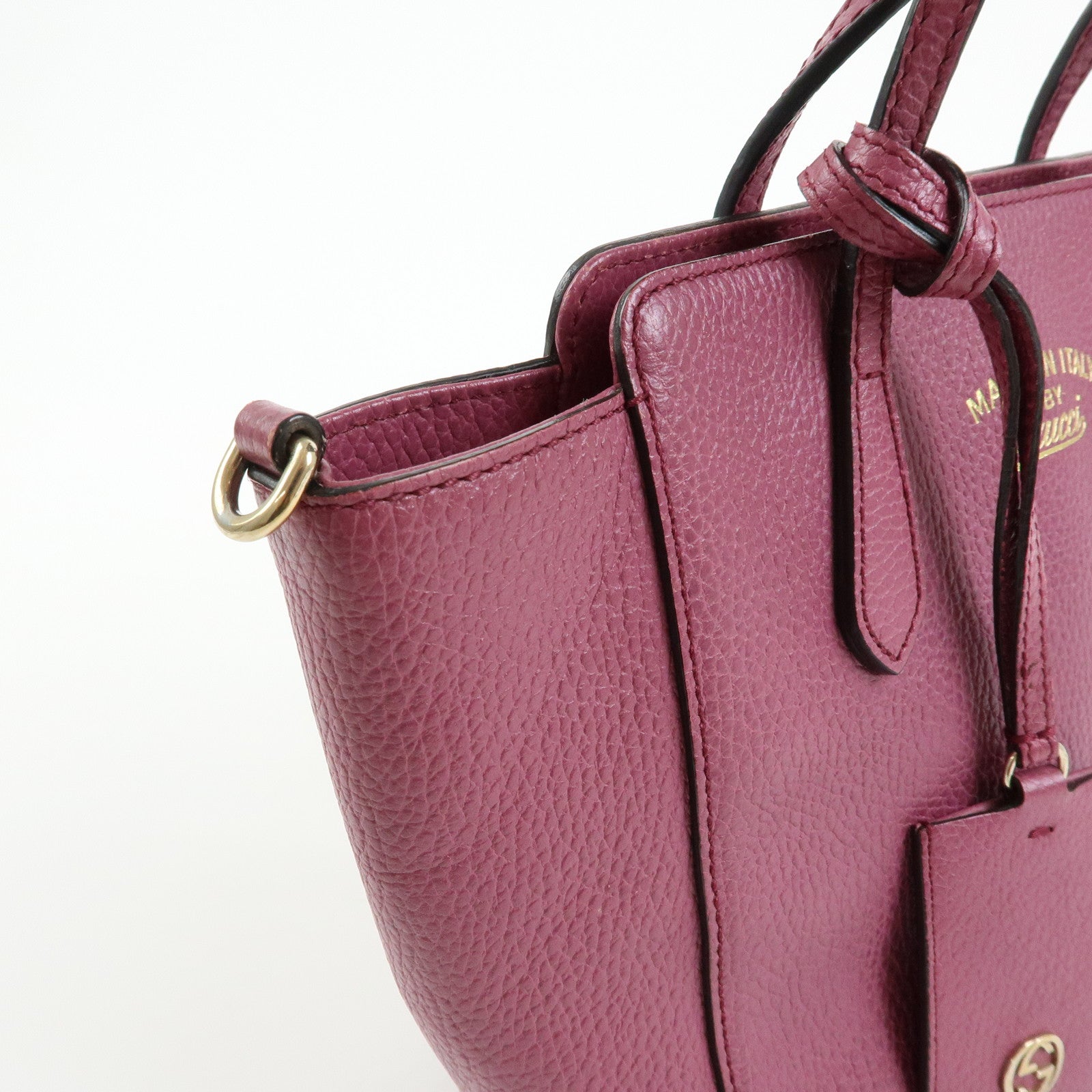 GUCCI Swing Mini Leather 2Way Bag Hand Bag Shoulder Bag Purple 368827