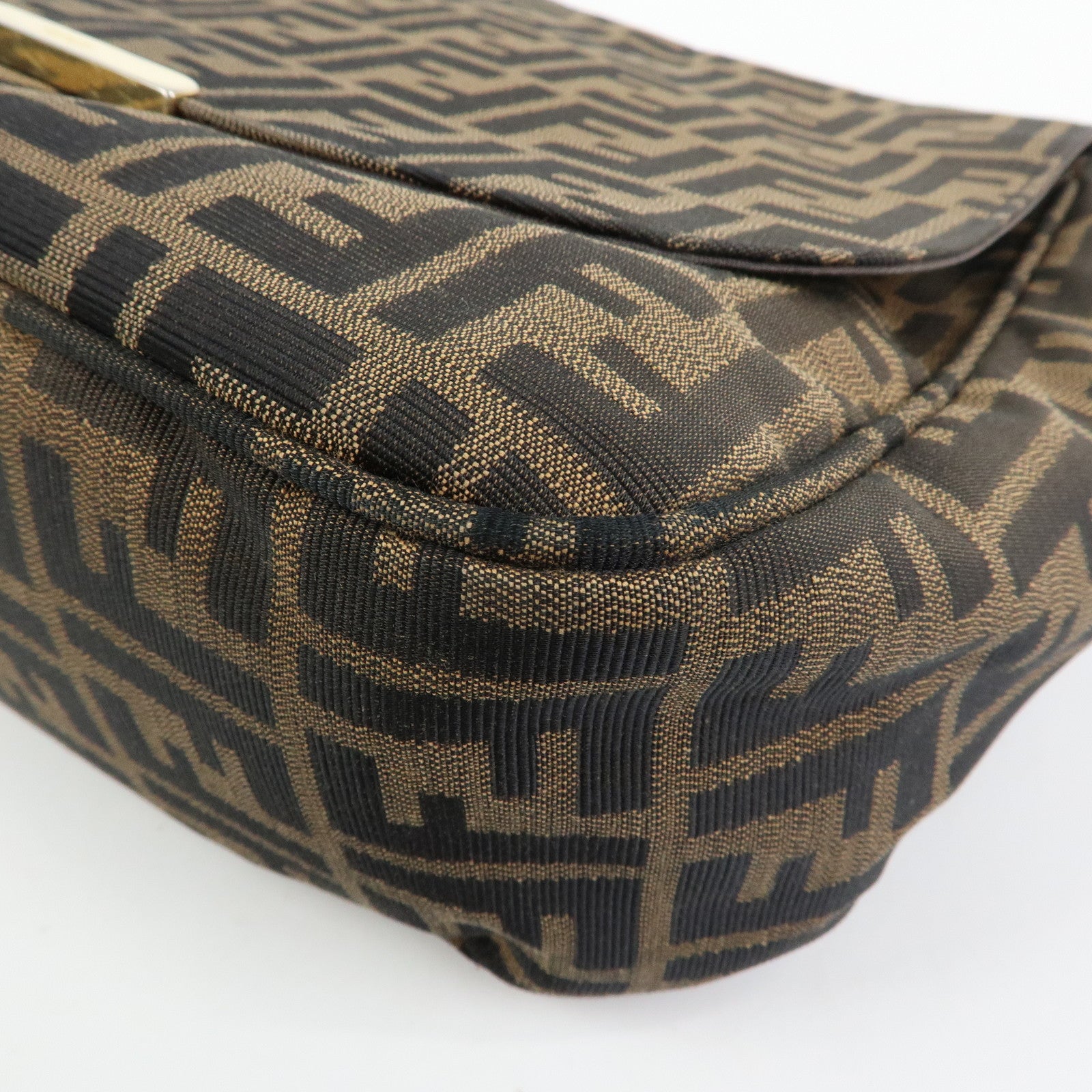 FENDI Zucca Jacquard Leather Shoulder Bag Crossbody Bag Brown 8BT215