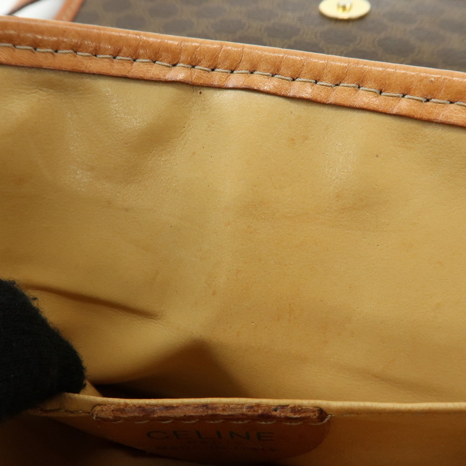 CELINE Macadam PVC Leather Shoulder Bag Crossbody Bag Brown
