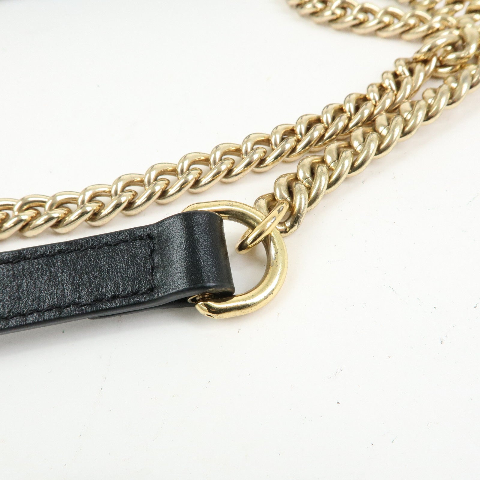GUCCI Rajah Tiger Head Leather Chain Shoulder Bag Black 537241