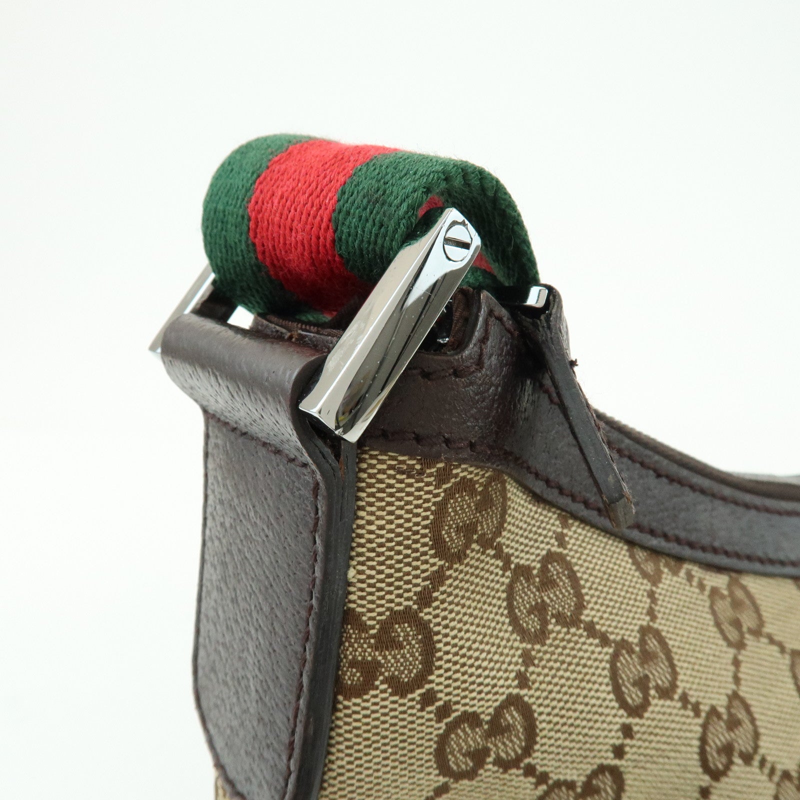 GUCCI Sherry GG Canvas Leather Shoulder Bag Beige Brown 181092