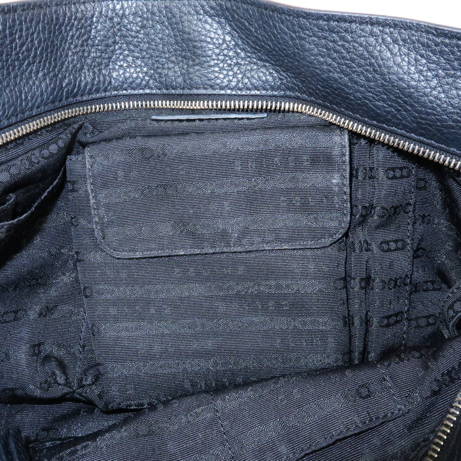 CELINE Macadam Bittersweet Leather Shoulder Bag Hand Bag Black