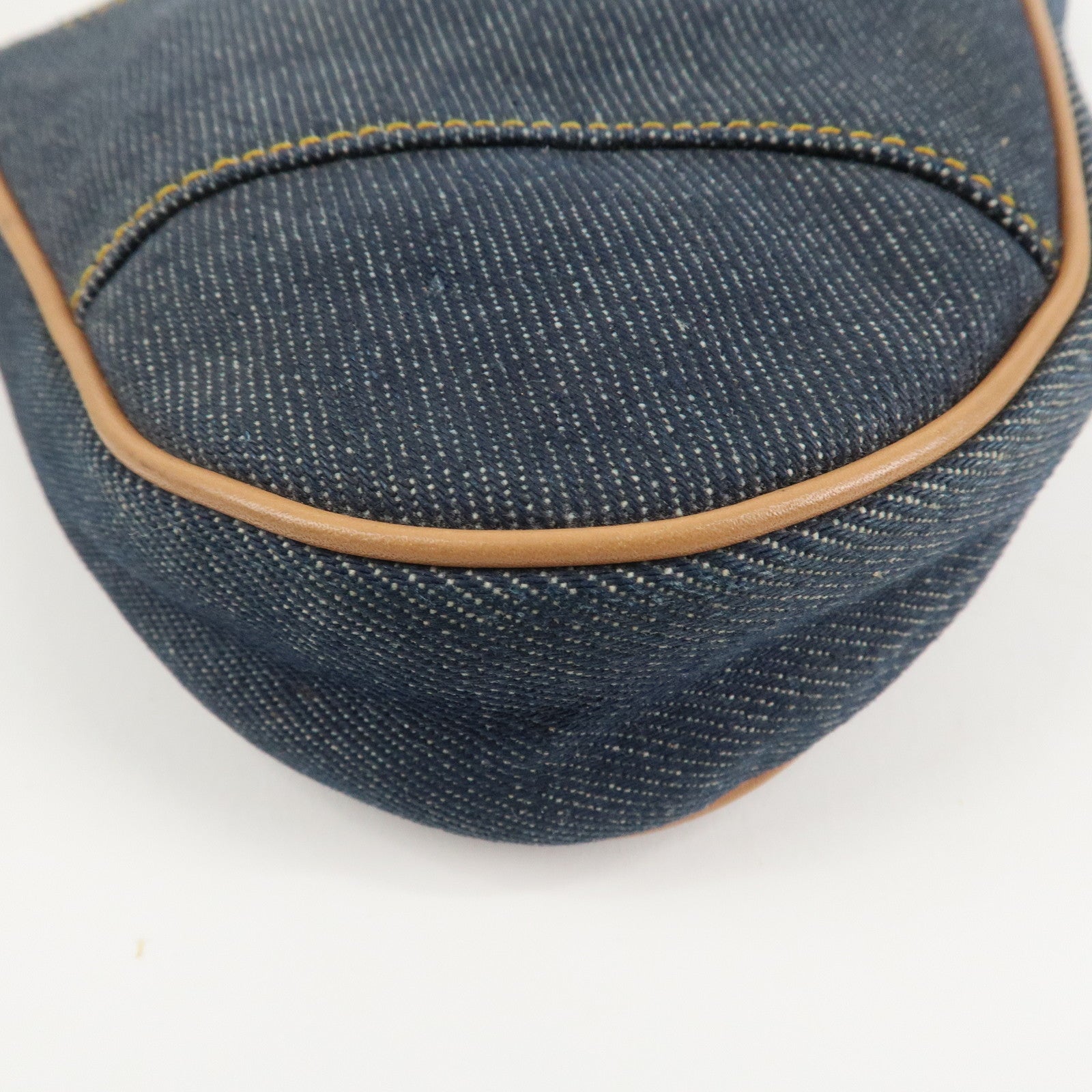 Christian Dior Saddle Pouch Denim Leather Hand Bag Shoulder Bag Indigo Used