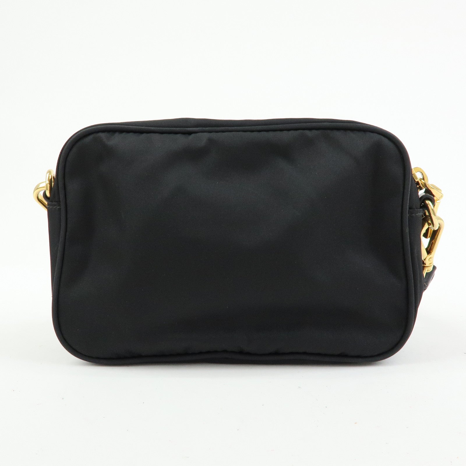 PRADA Nylon Leather Mini Shoulder Bag Crossbody Bag Black