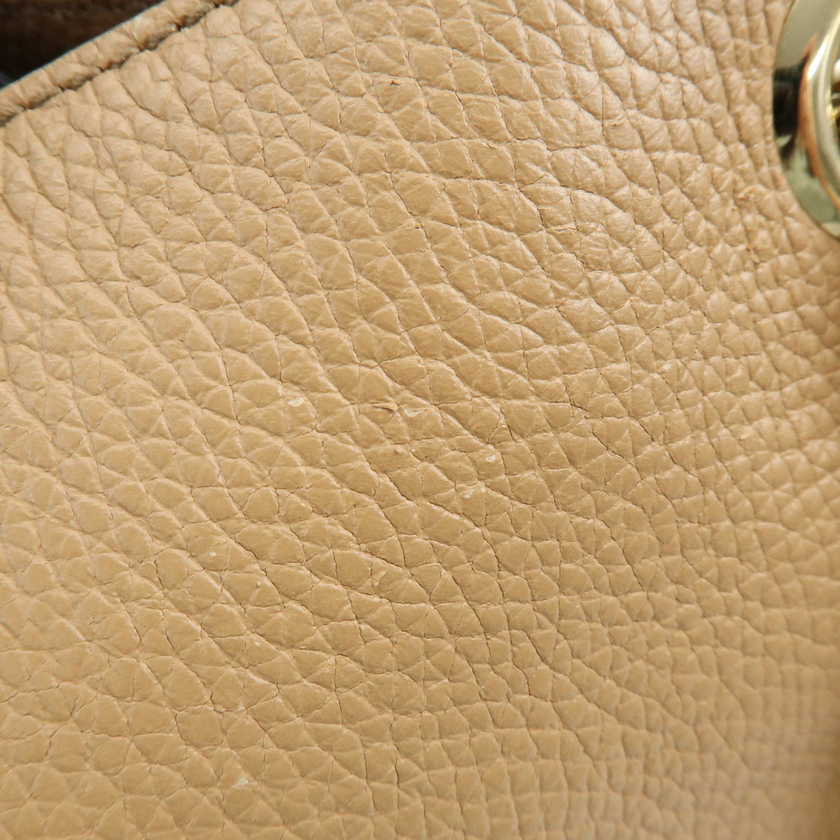 GUCCI SOHO Interlocking G Leather Chain Shoulder Bag Beige 536196