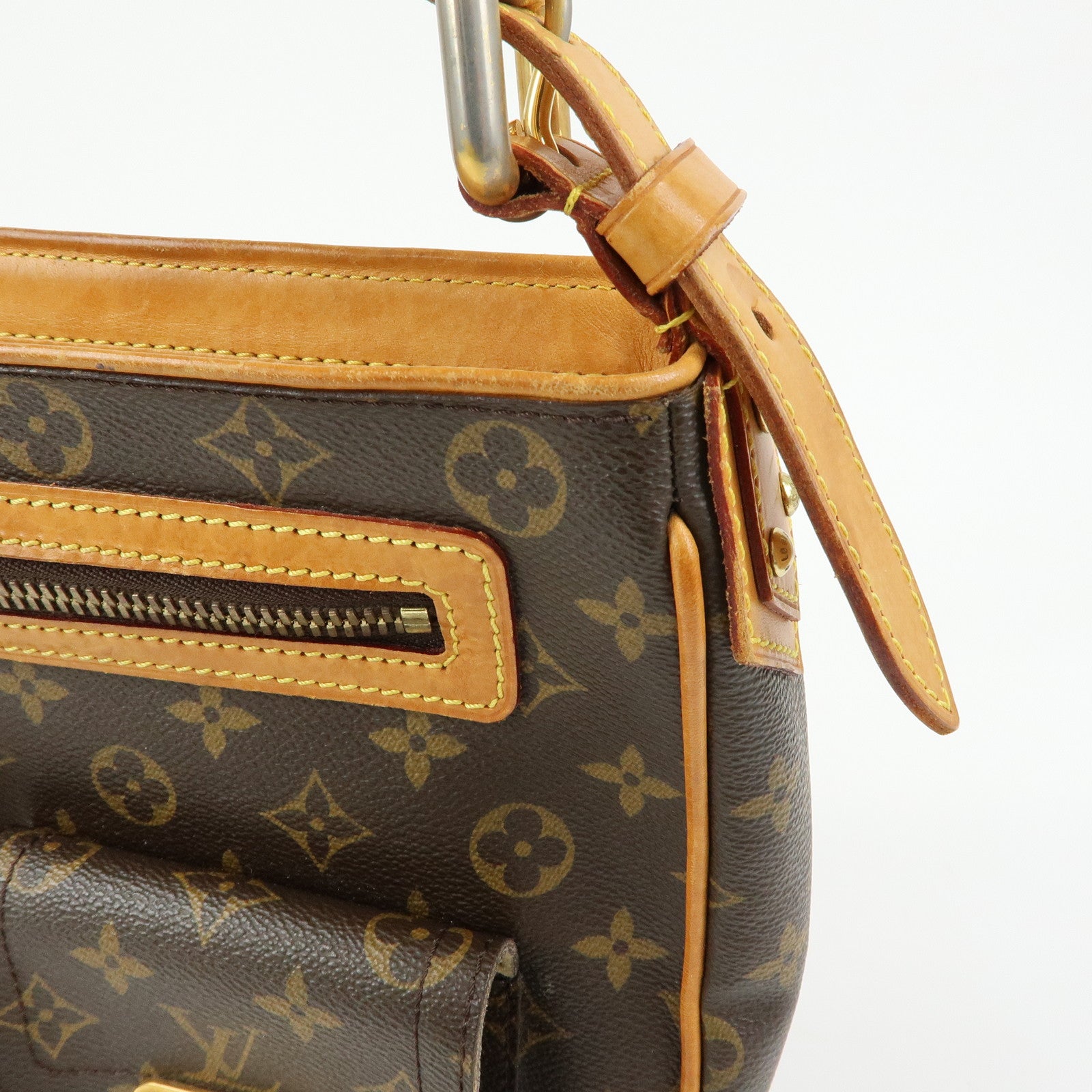 Louis Vuitton Monogram Hudson GM Canvas Shoulder Bag Brown M40045