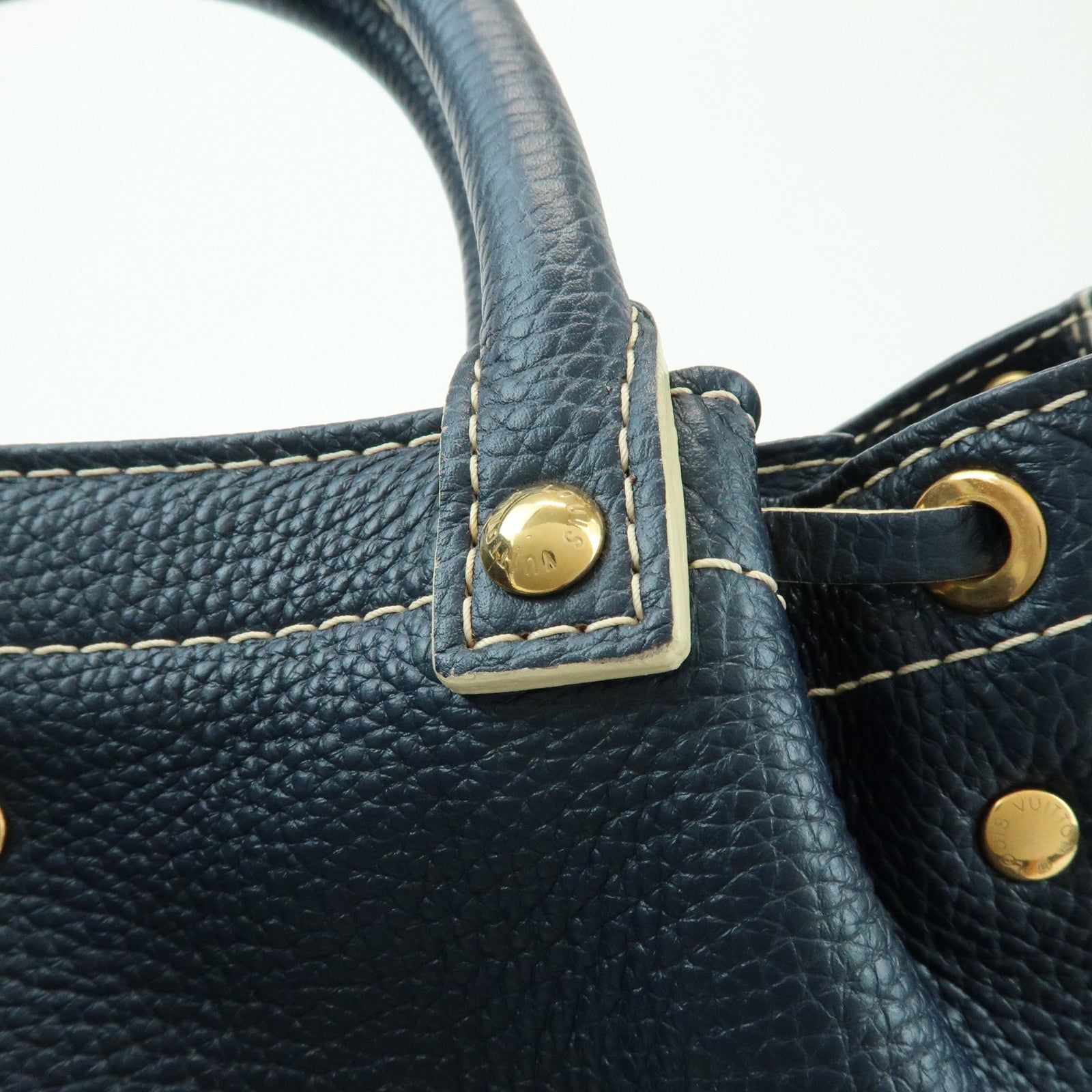 Louis Vuitton T&B Tobago Leather Shoe Bag Hand Bag Blue M95149