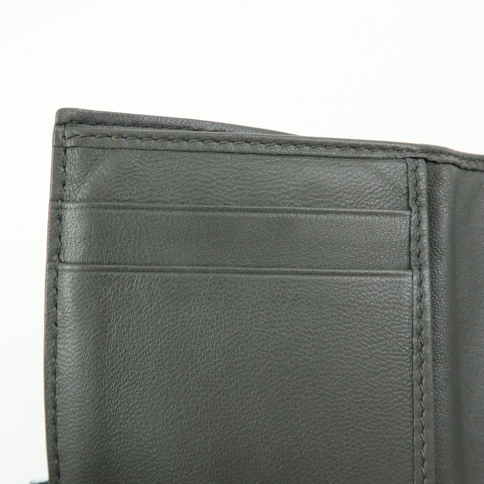 BOTTEGA VENETA Intrecciato Leather Compact Wallet Grey