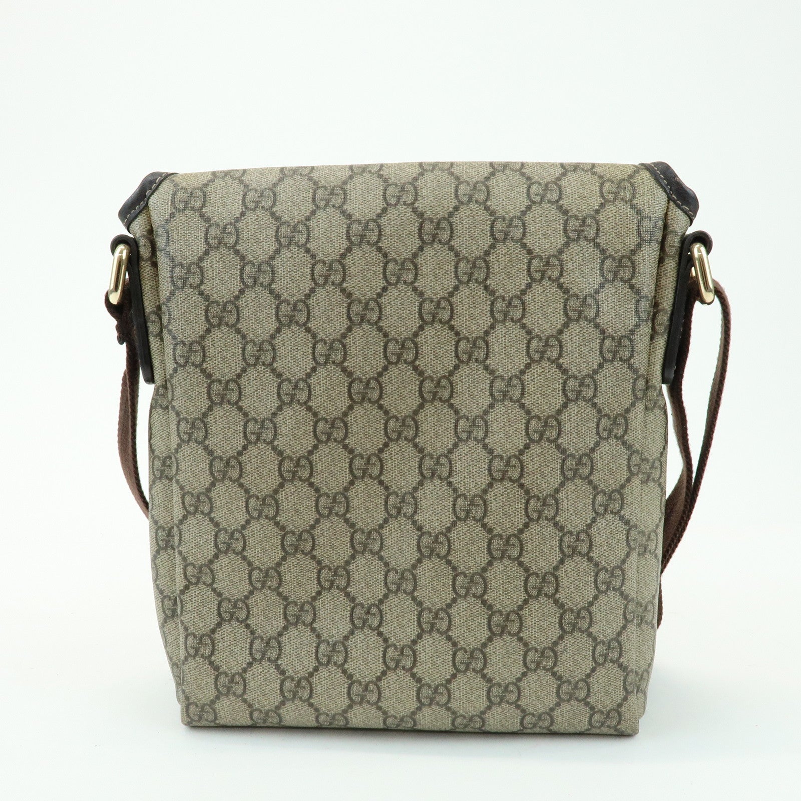 GUCCI GG Supreme Leather Shoulder Crossbody Bag Beige Brown 223666