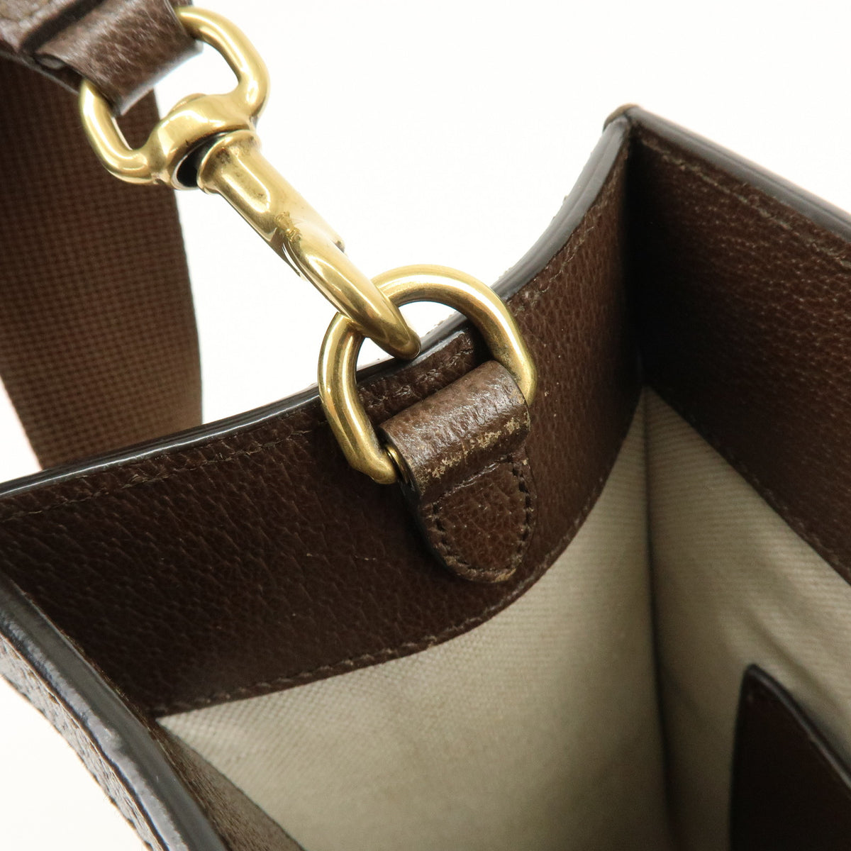 GUCCI Sherry Ophidia GG Supreme Leather 2Way Shoulder Bag Brown 724685