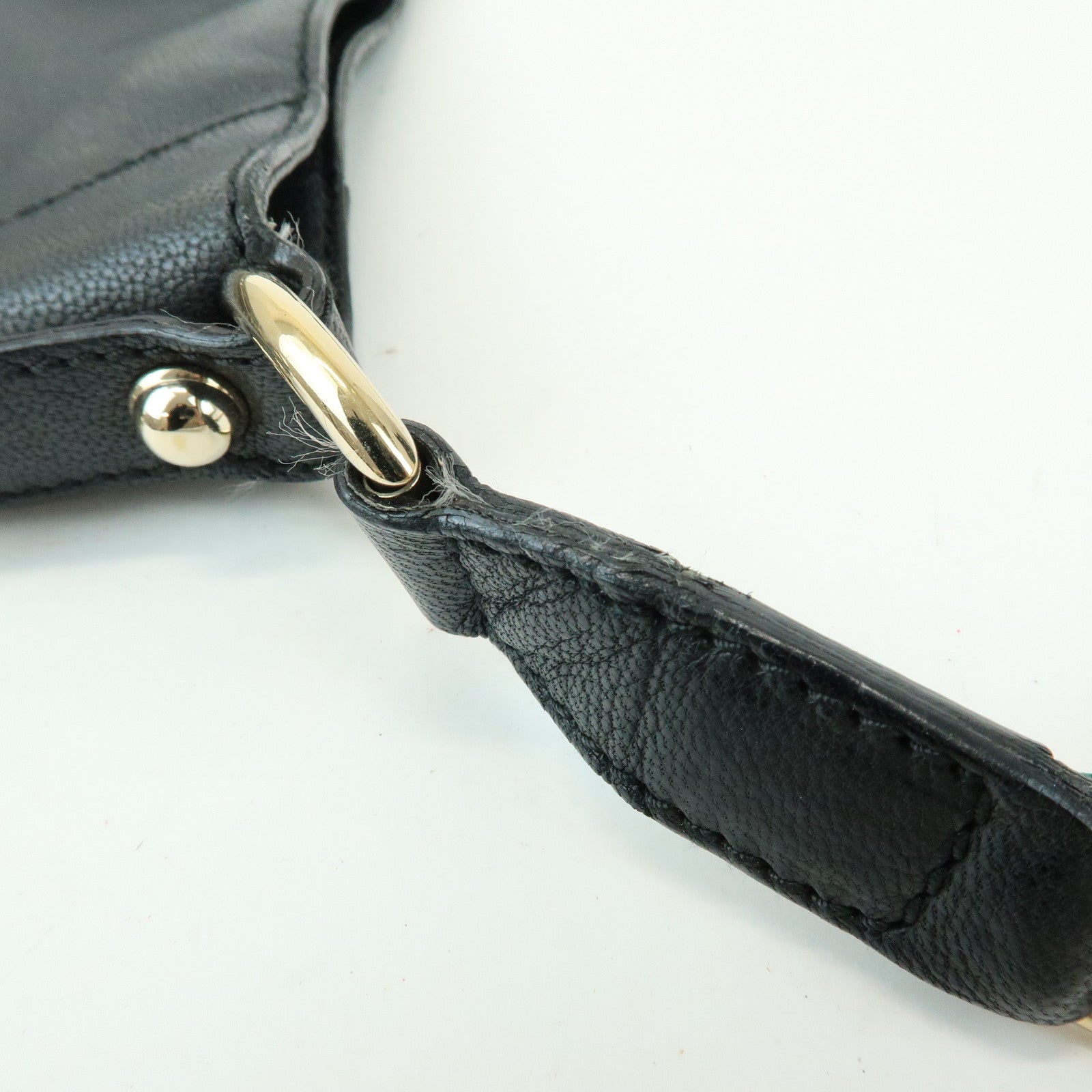 GUCCI Sherry Leather Shoulder Bag Hand Bag Black 154392