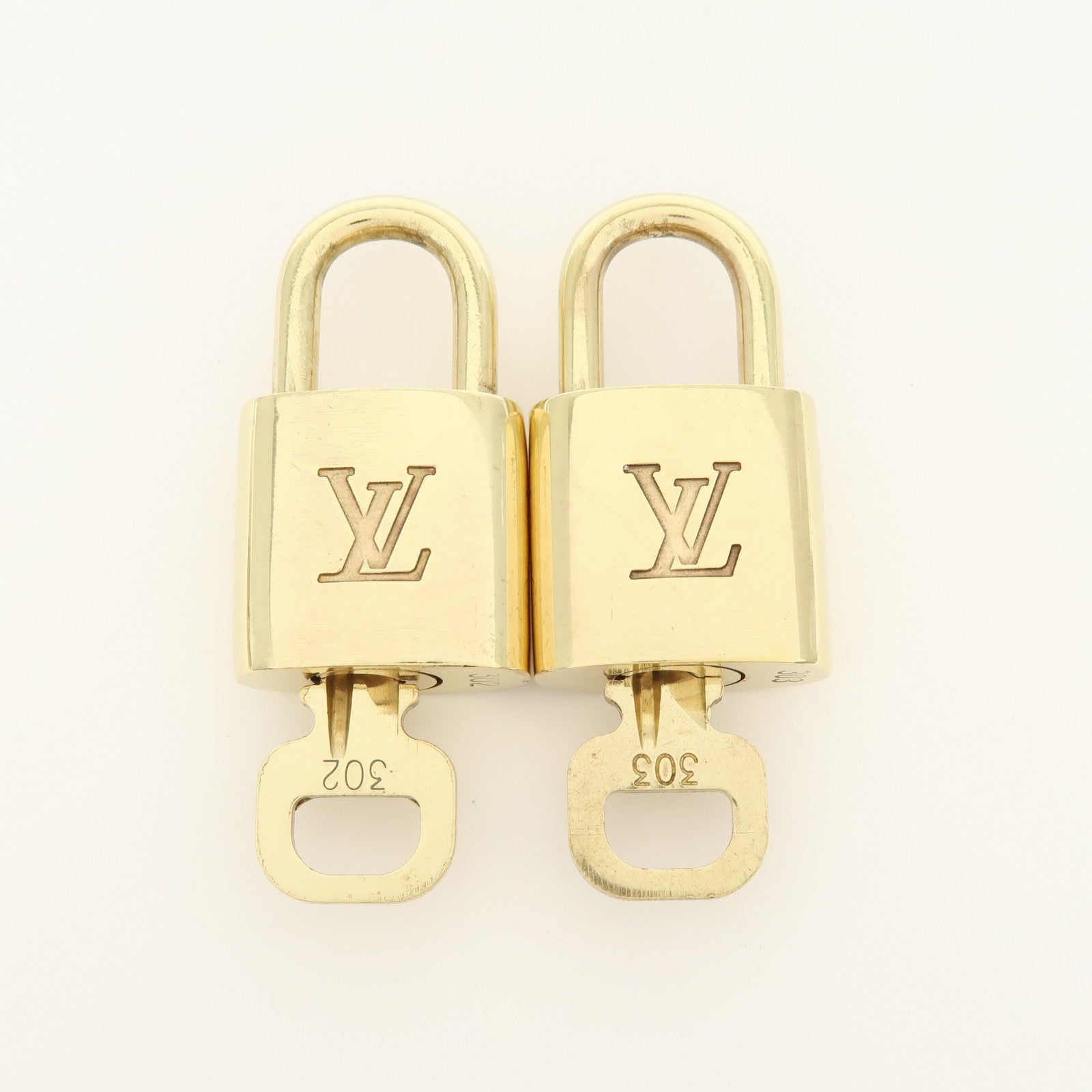 Louis Vuitton Lot of 10 Lock & Key Cadena Key Lock Gold