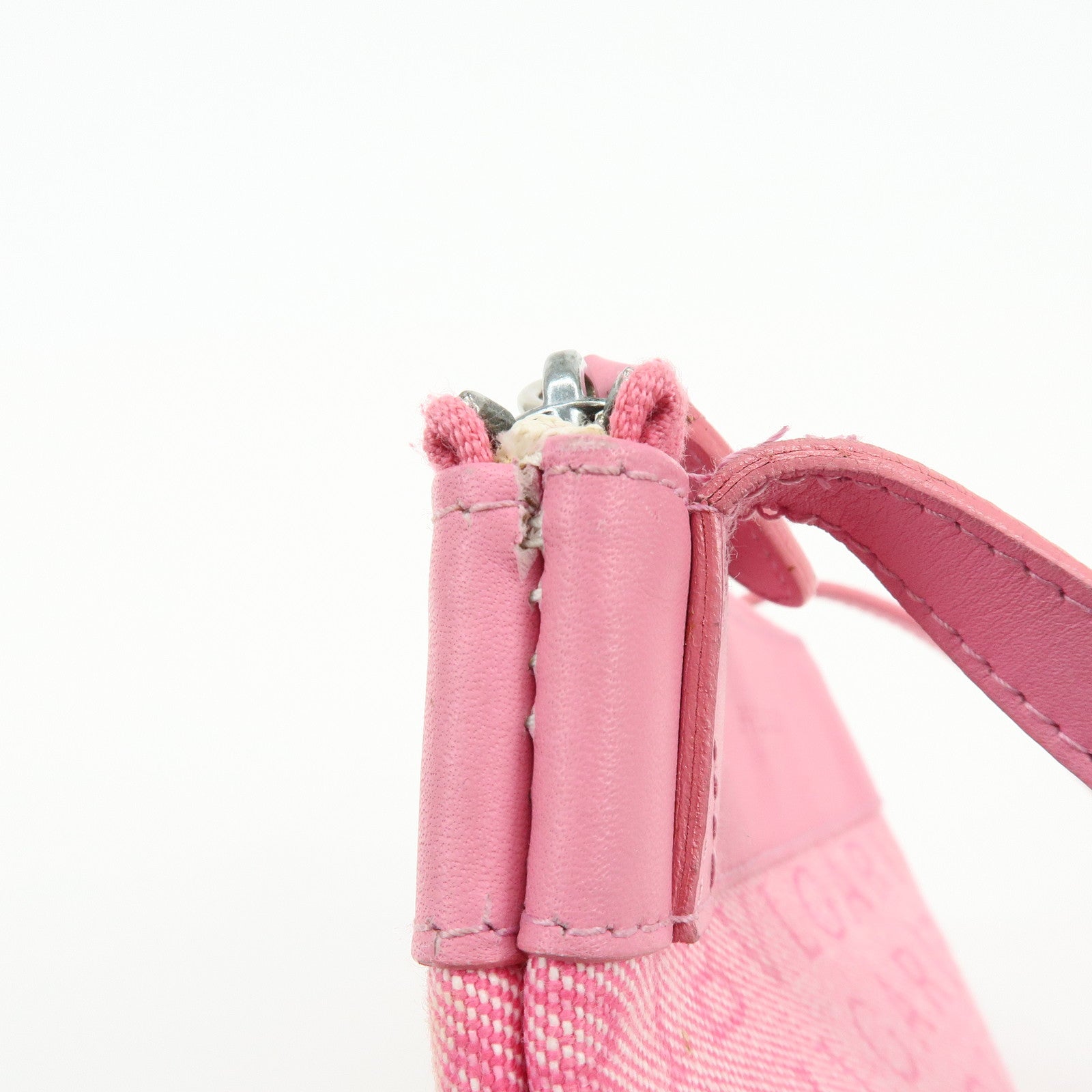 BVLGARI Logomania Canvas Leather Shoulder Bag Crossbody Bag Pink