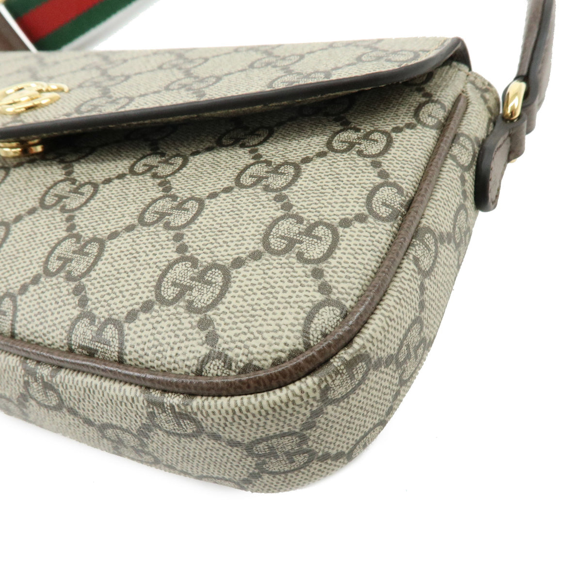 GUCCI Sherry Double G GG Supreme Leather Shoulder Bag Beige 764961