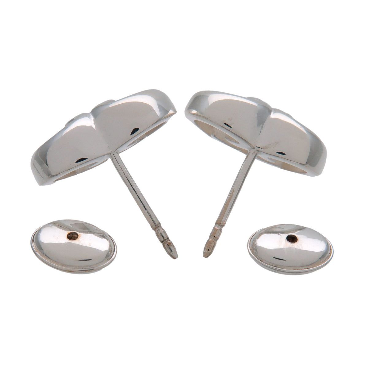 GUCCI Interlocking G Heart Shape SV925 Earrings Silver