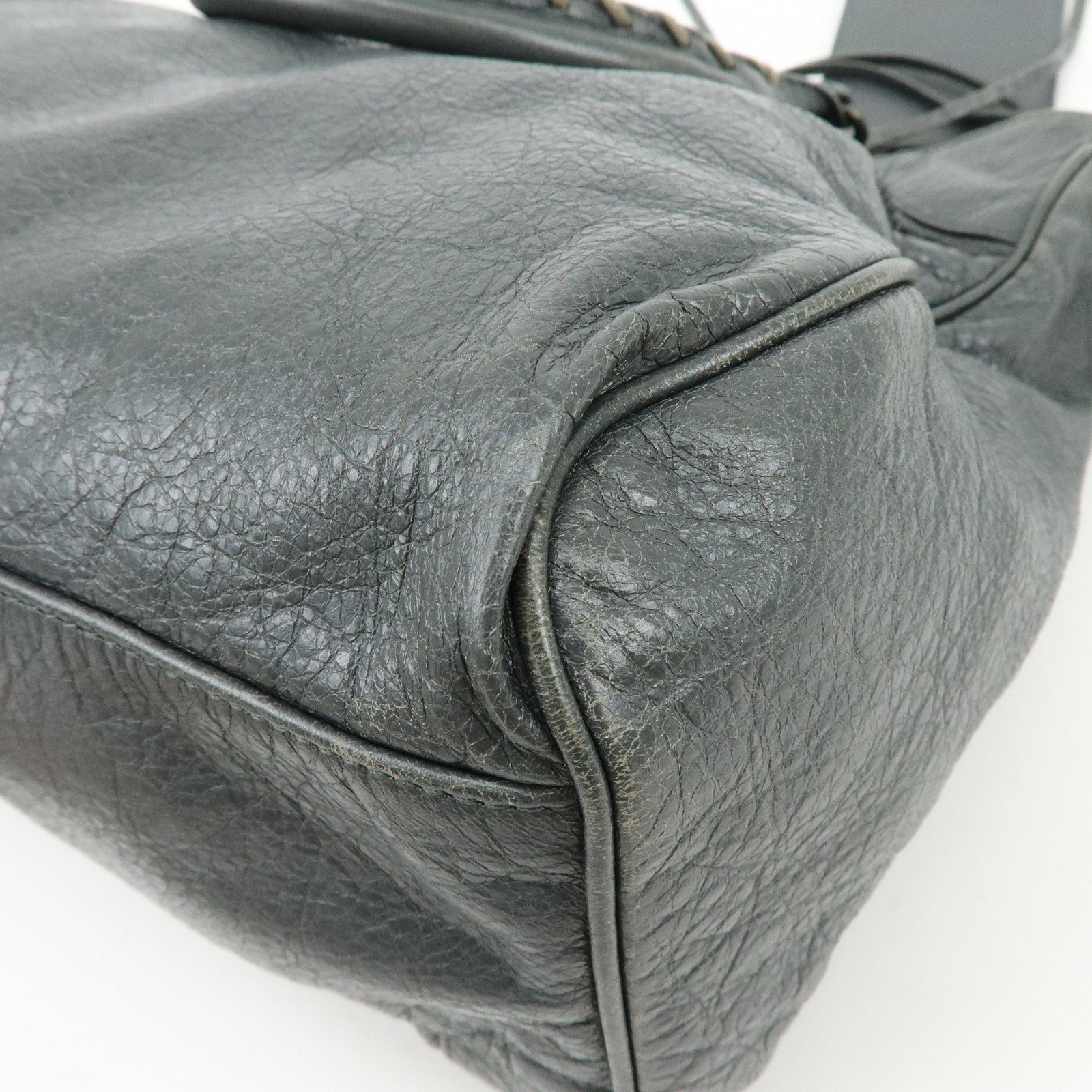 BALENCIAGA Classic Velo Leather Hand Bag Grey 235216