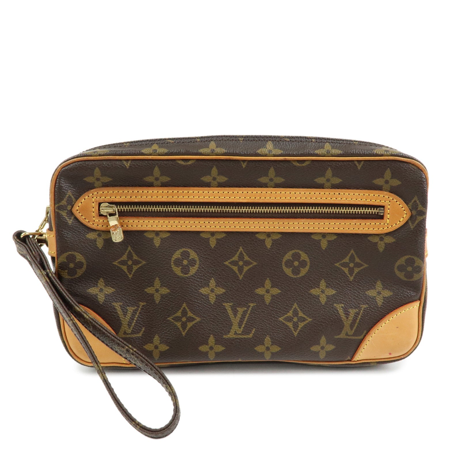 Louis Vuitton Monogram Marly Dragonne GM Clutch Bag Brown M51825