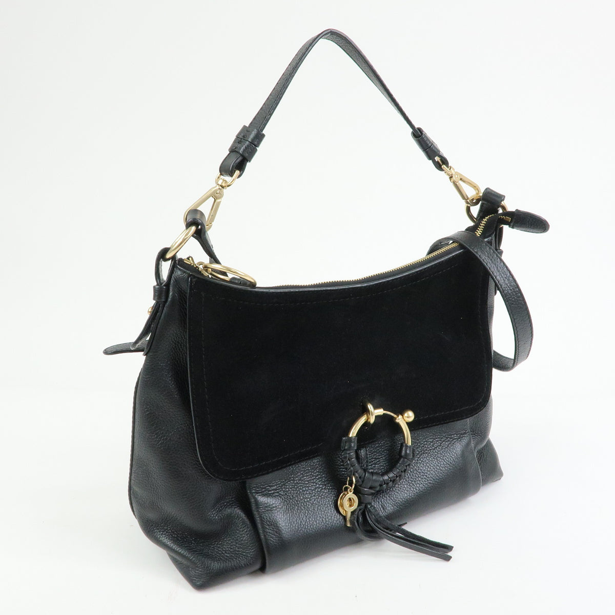 Chloe See By Chloe Joan Suede Leather 2Way Bag Shoulder Bag Black