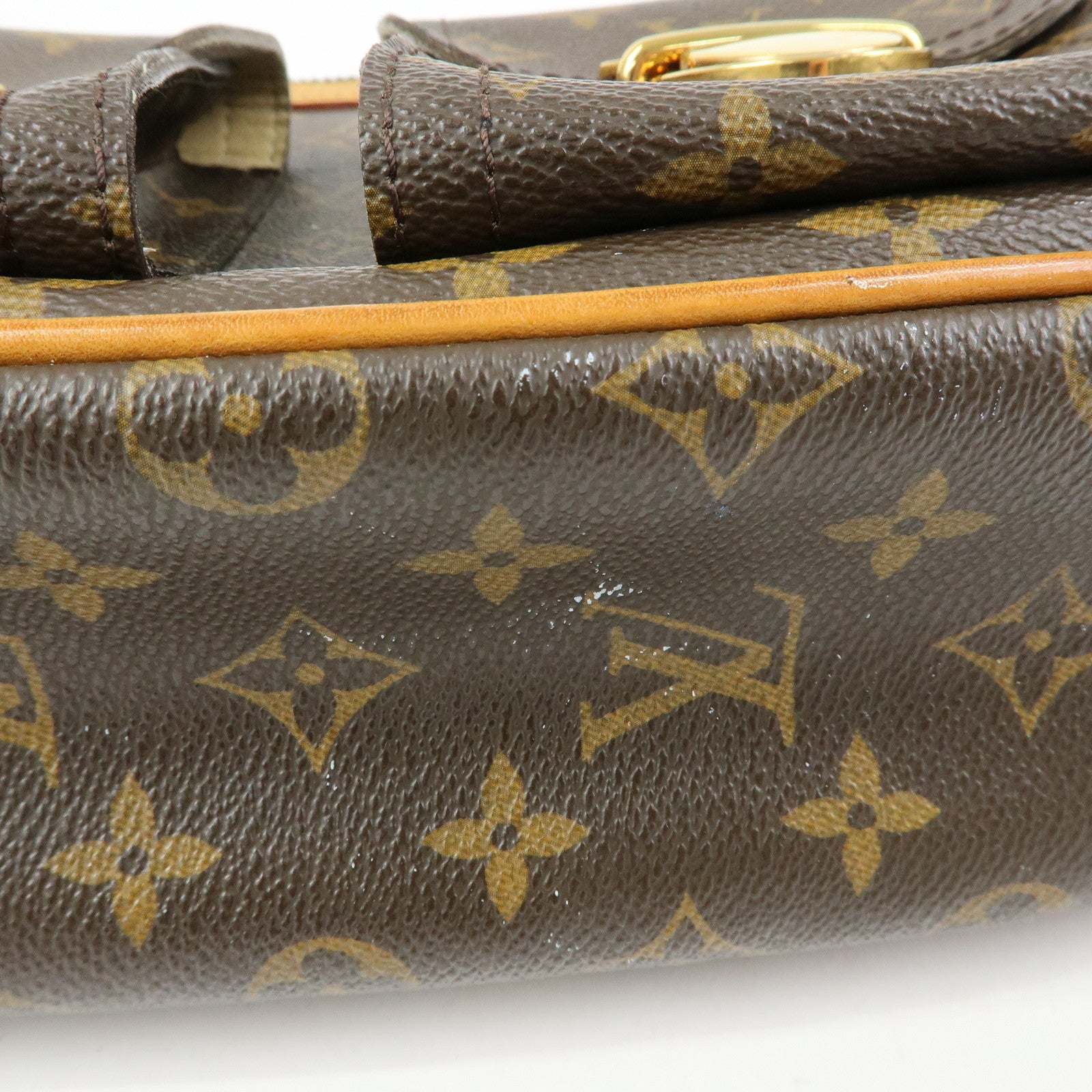 Louis Vuitton Monogram Hudson GM Canvas Shoulder Bag Brown M40045