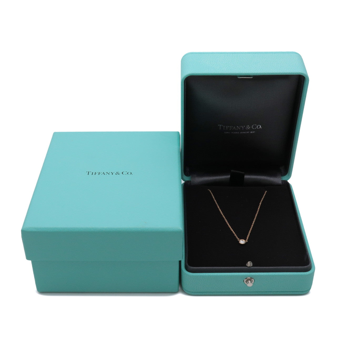 Tiffany & Co By The Yard 1P Diamond Necklace K18 750YG Yellow Gold