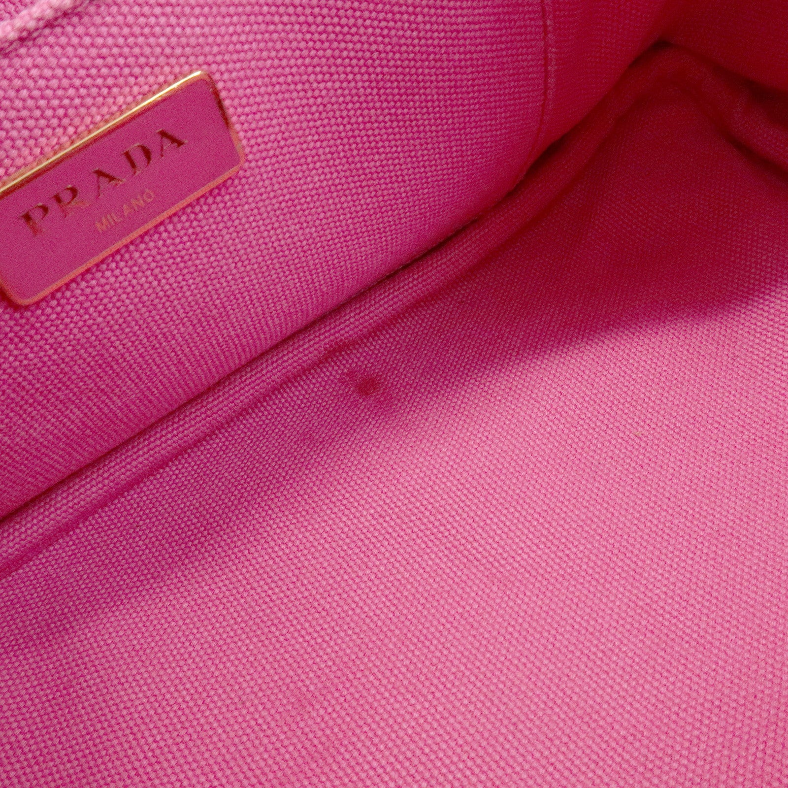PRADA Triangle Logo Canapa Mini Canvas Tote Hand Bag Pink BN2439