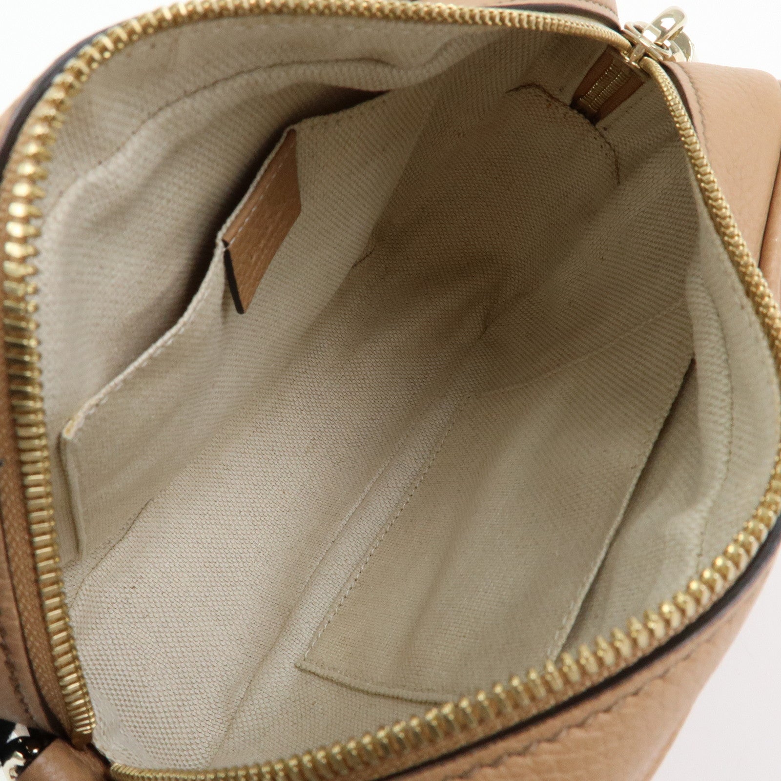 GUCCI SOHO Interlocking G Leather Small Disco Bag Beige 308364