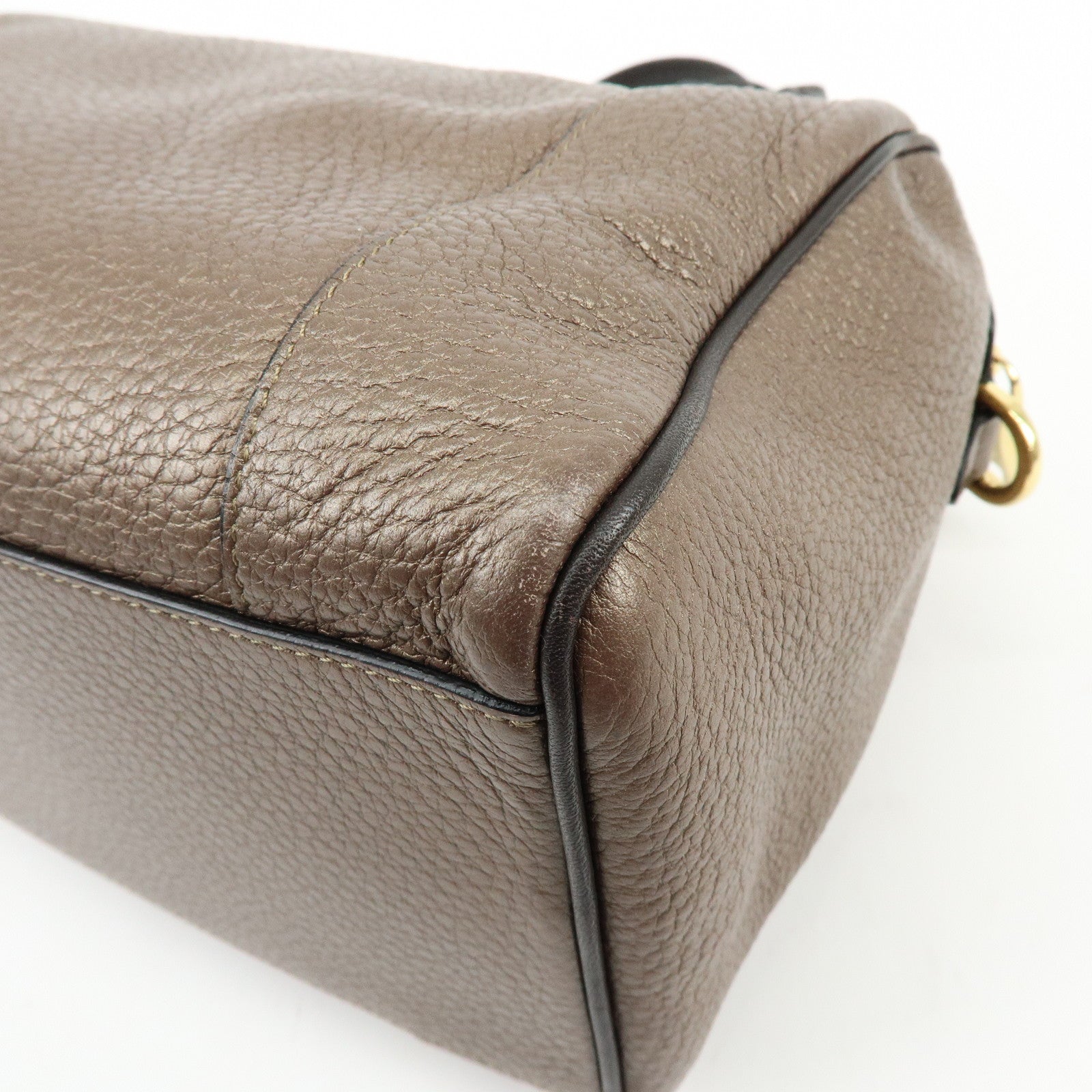 LOEWE Anagram Leather 2Way Bag Hand Bag Boston Bag Bronze