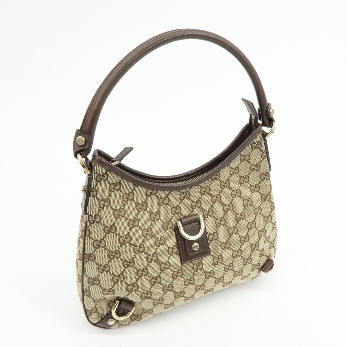 GUCCI Abbey GG Canvas Leather Shoulder Bag Hand Bag Beige Brown 130738