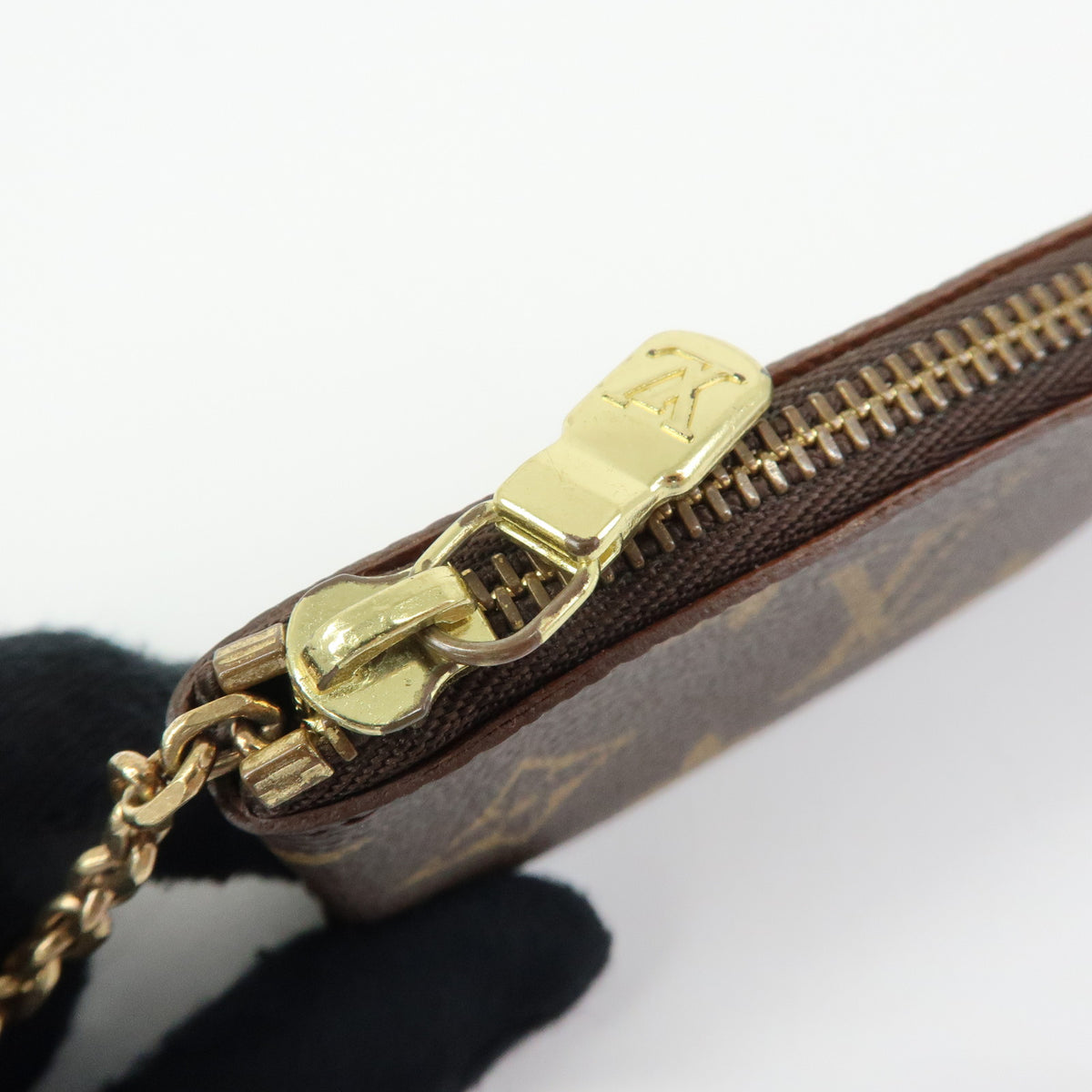 Louis Vuitton Monogram Pochette Cles Coin Case Key Case Brown M62650