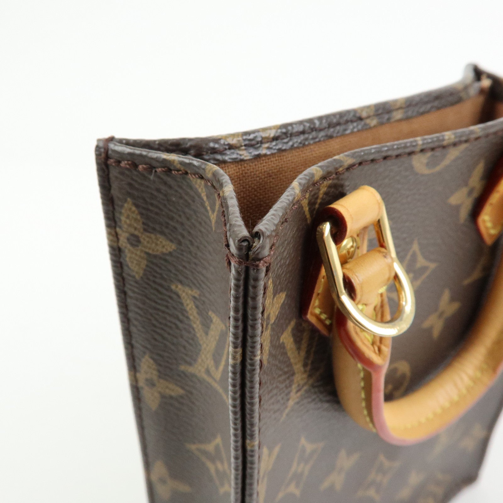 Louis Vuitton Monogram Petit Sac Plat 2Way Shoulder Bag Brown M69442