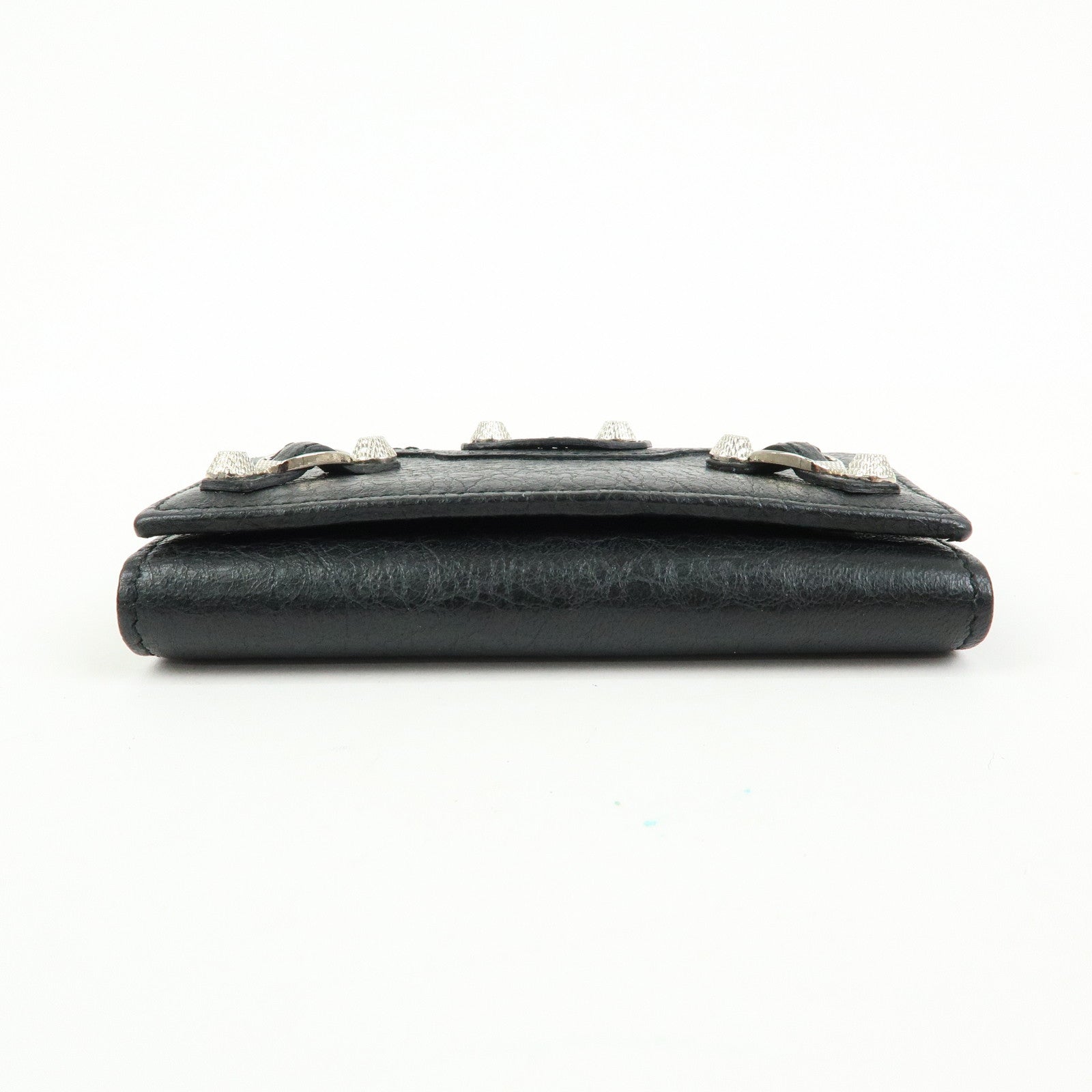 BALENCIAGA Leather Giant Osaka 6 Ring Key Case Key Holder Black 285377