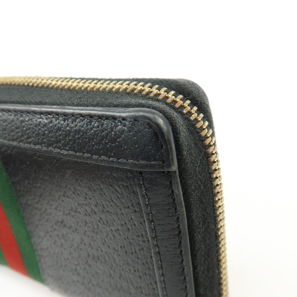 GUCCI Ophidia Sherry Double G Leather Round Zippy Wallet Black 523154