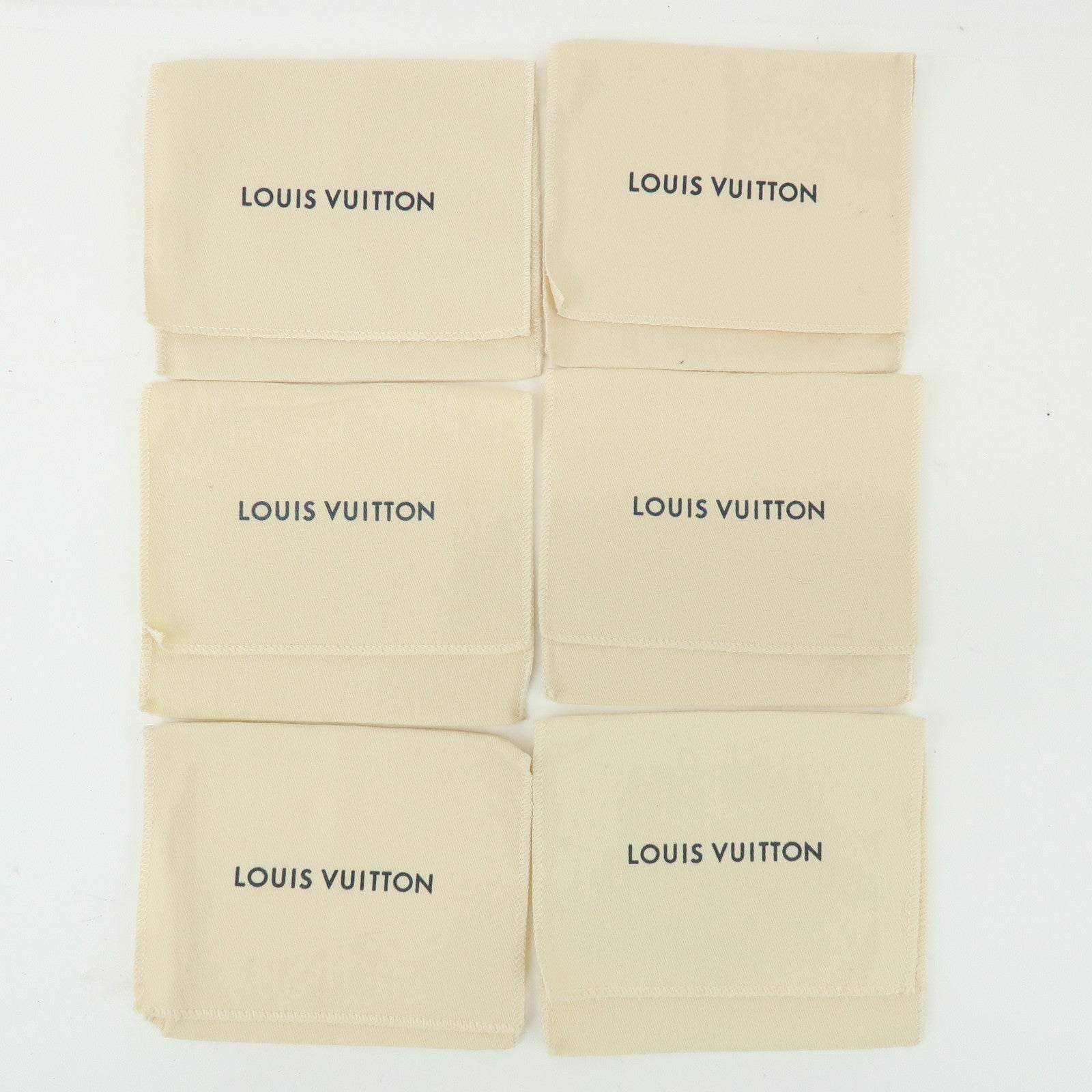Loiuis Vuitton Set Of 30 Dust Bag Flap Style Beige for small items