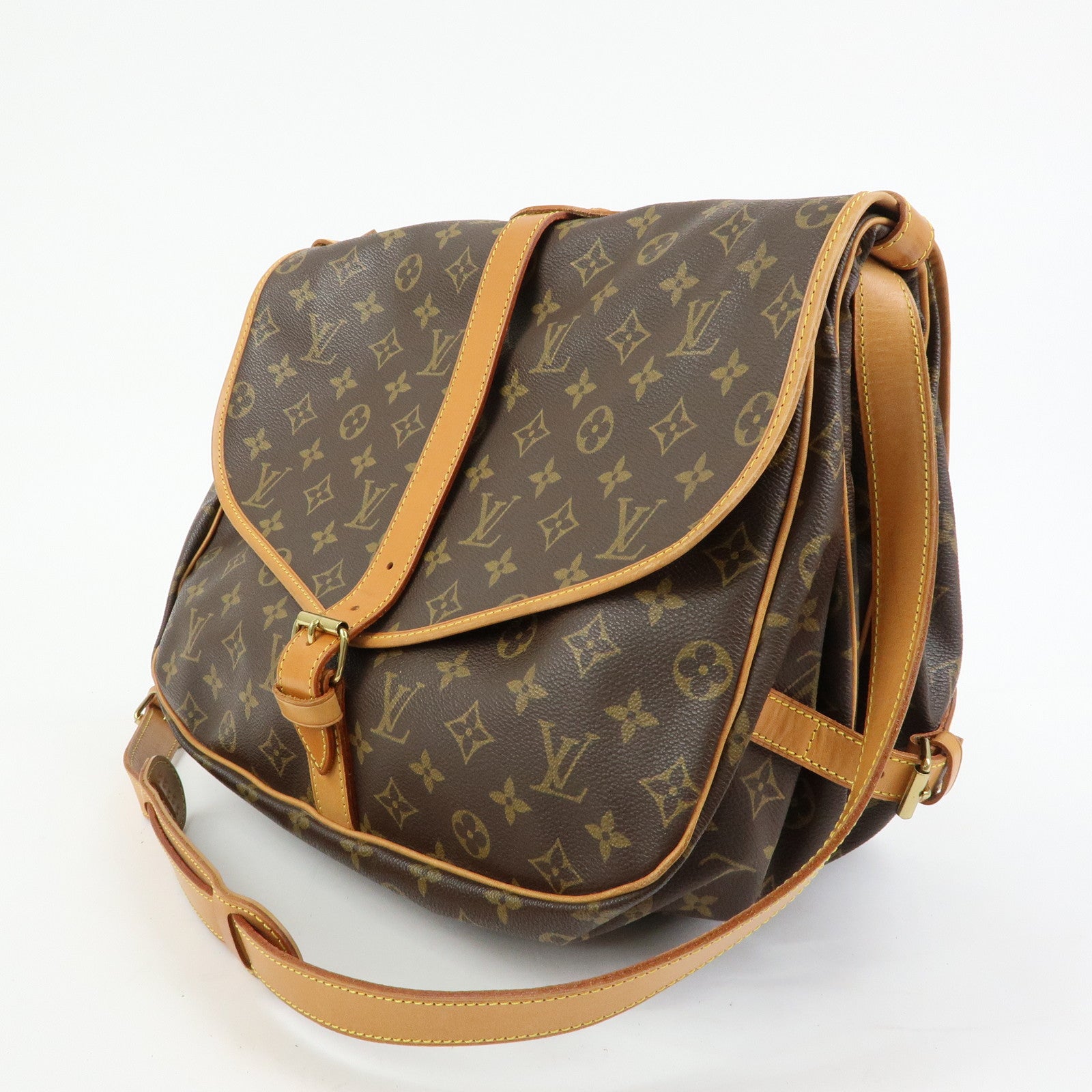 Louis Vuitton Monogram Saumur 35 Shoulder Bag Brown M42254
