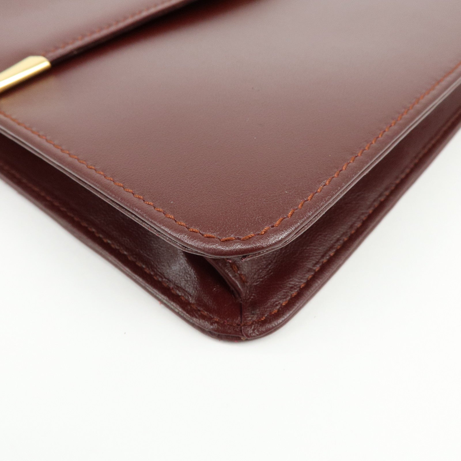 Cartier Must de Cartier Leather Clutch Bag Bordeaux