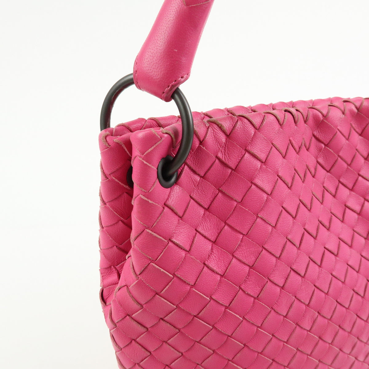 BOTTEGA VENETA Intrecciato Leather Bucket Shoulder Bag Pink