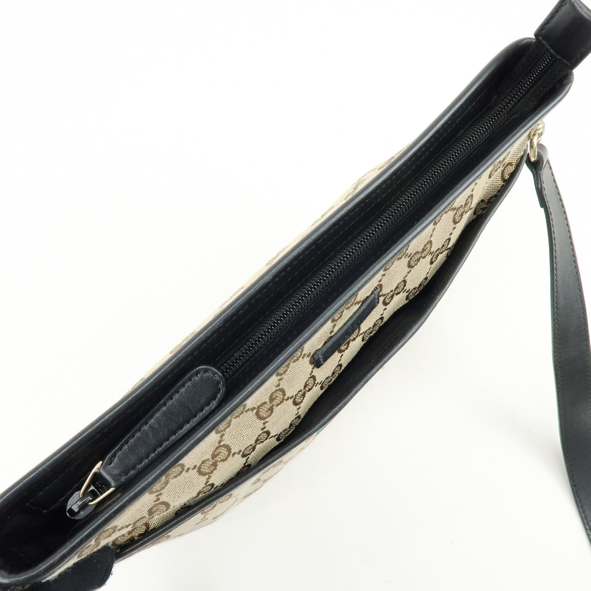 GUCCI Sherry GG Canvas Leather Shoulder Bag Crossbody Bag 388926