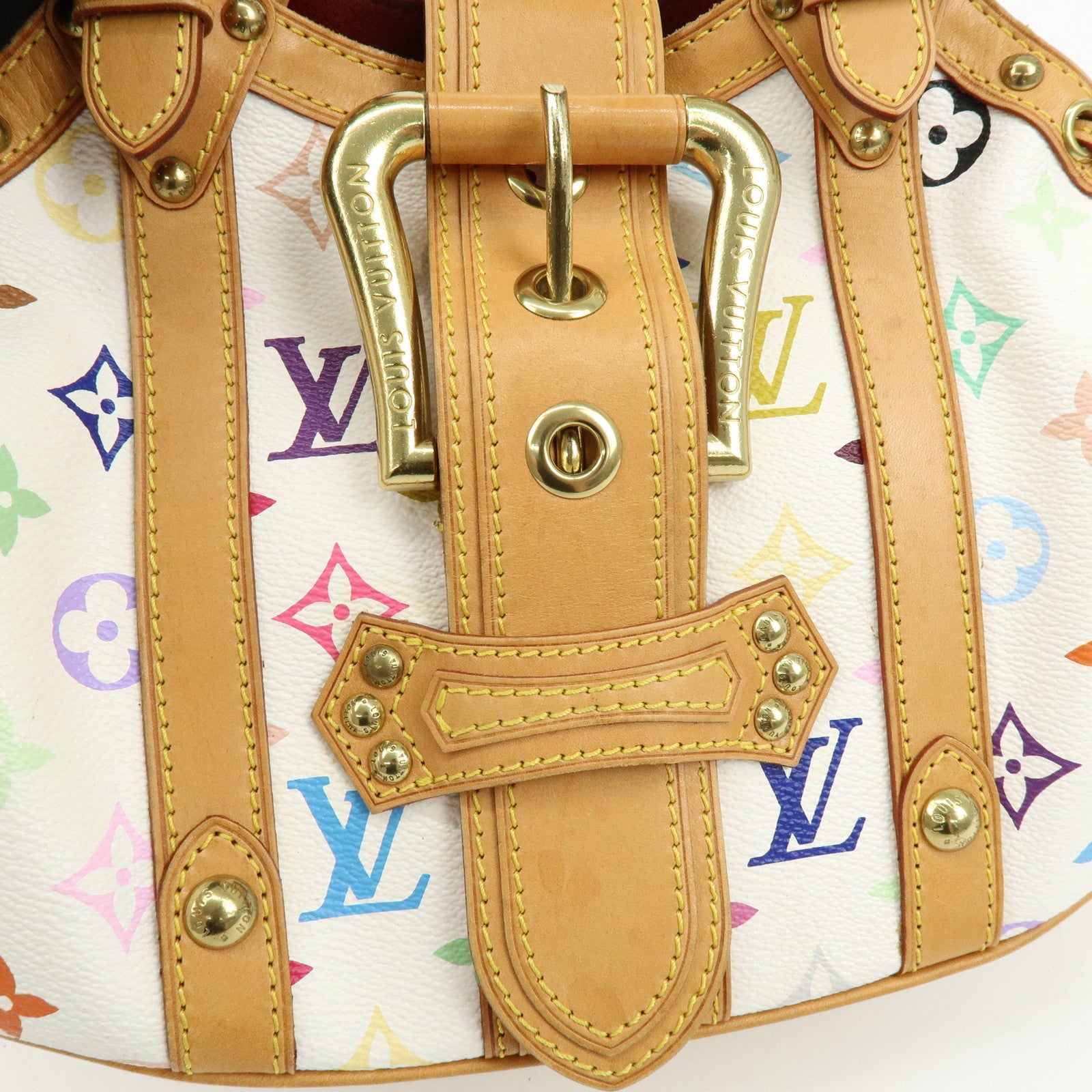 Louis Vuitton Monogram Multicolor Teda PM Hand Bag Blanc M92348