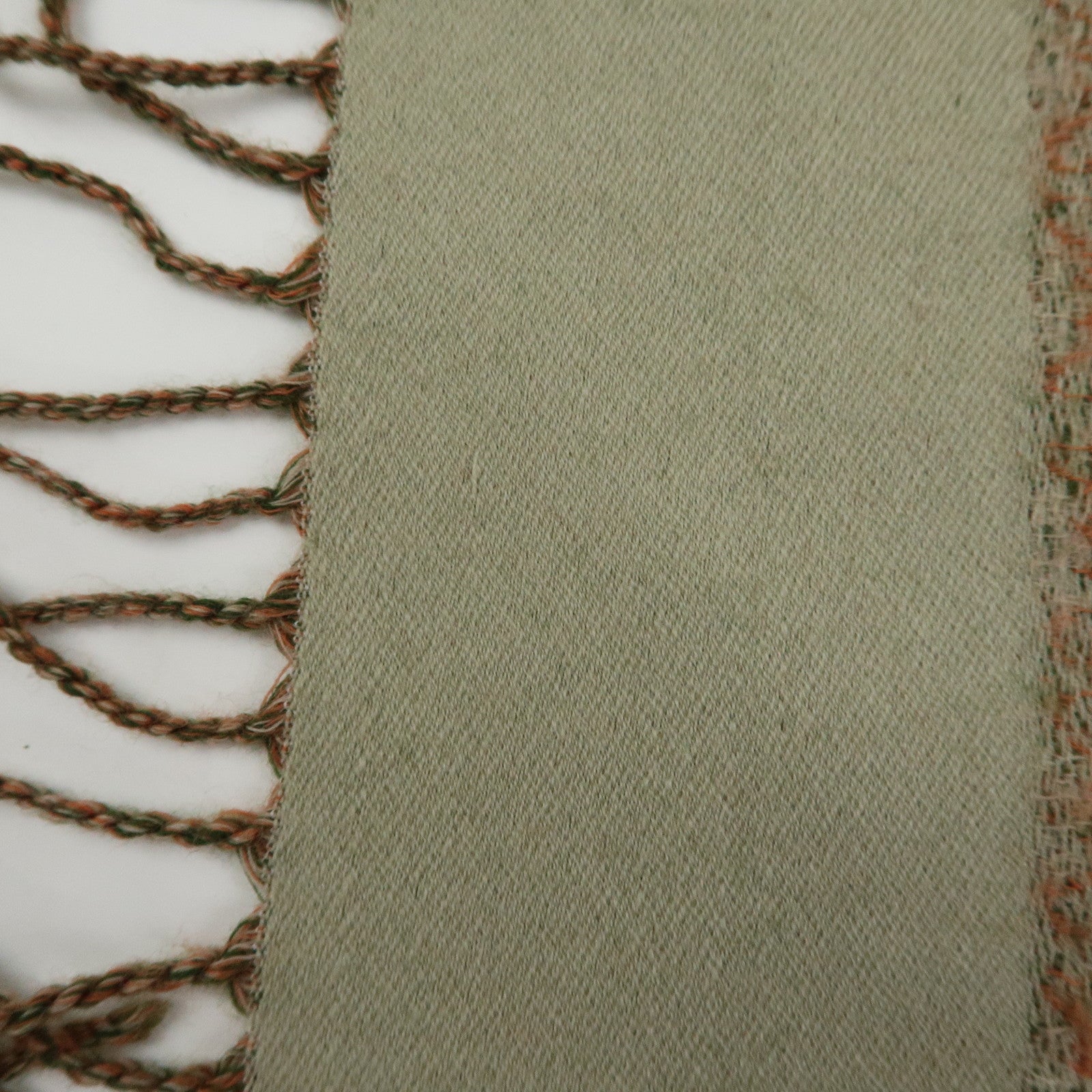 Christian Dior Wool 100% Scarf Paisley Stole Green Coral