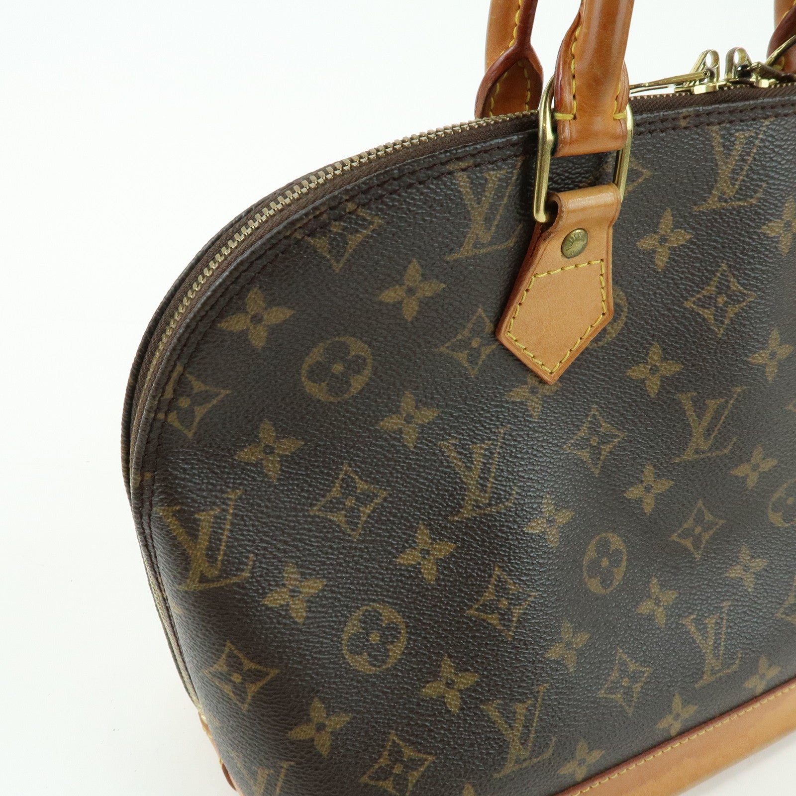 Louis Vuitton Monogram Alma PM Canvas Leather Hand Bag Brown M51130