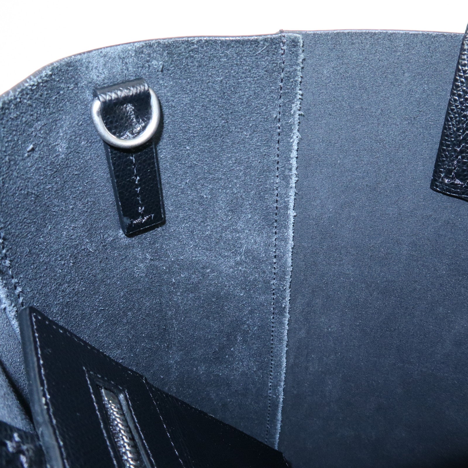 CELINE Party Cal Cabas Leather 2WAY Bag Tote Bag Hand Bag Black