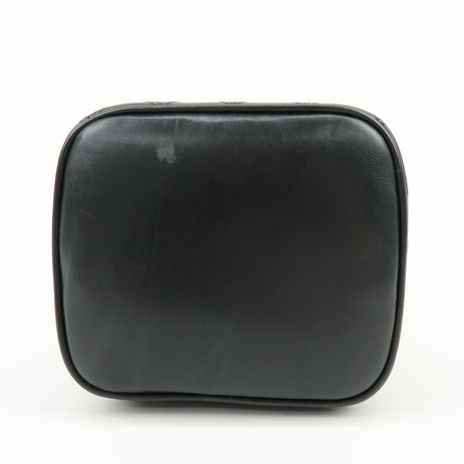 CHANEL Bicolore Lamb Skin Vanity Bag Hand Bag Black A01619