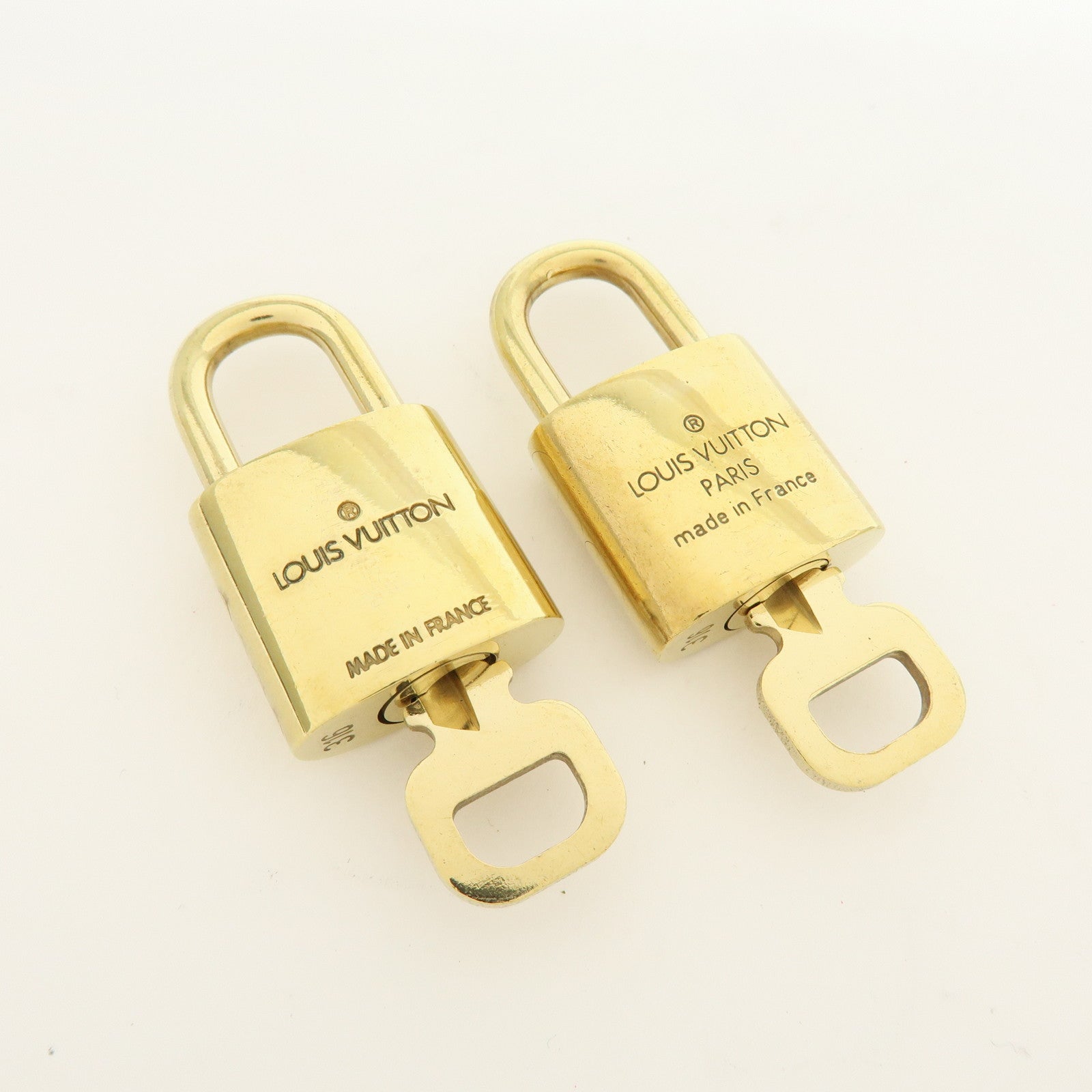 Louis Vuitton Lot of 10 Metal Lock & Key Cadena Key Lock Gold