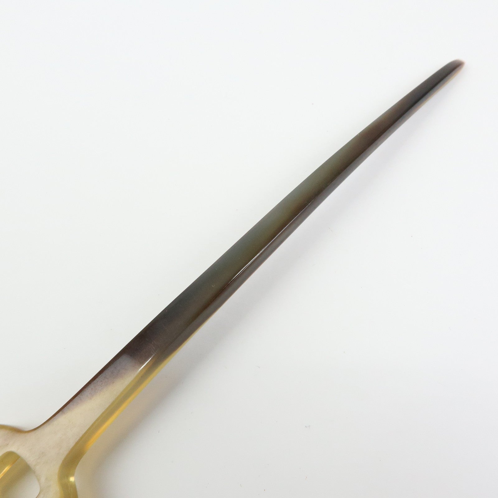 HERMES Buffalo Horn Hair Pin Rocaille Kanzashi Natural Brown
