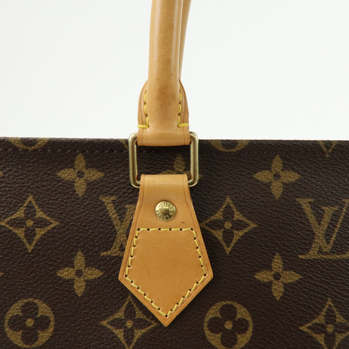 Louis Vuitton Monogram Sac Plat Tote Bag Hand Bag Brown M51140