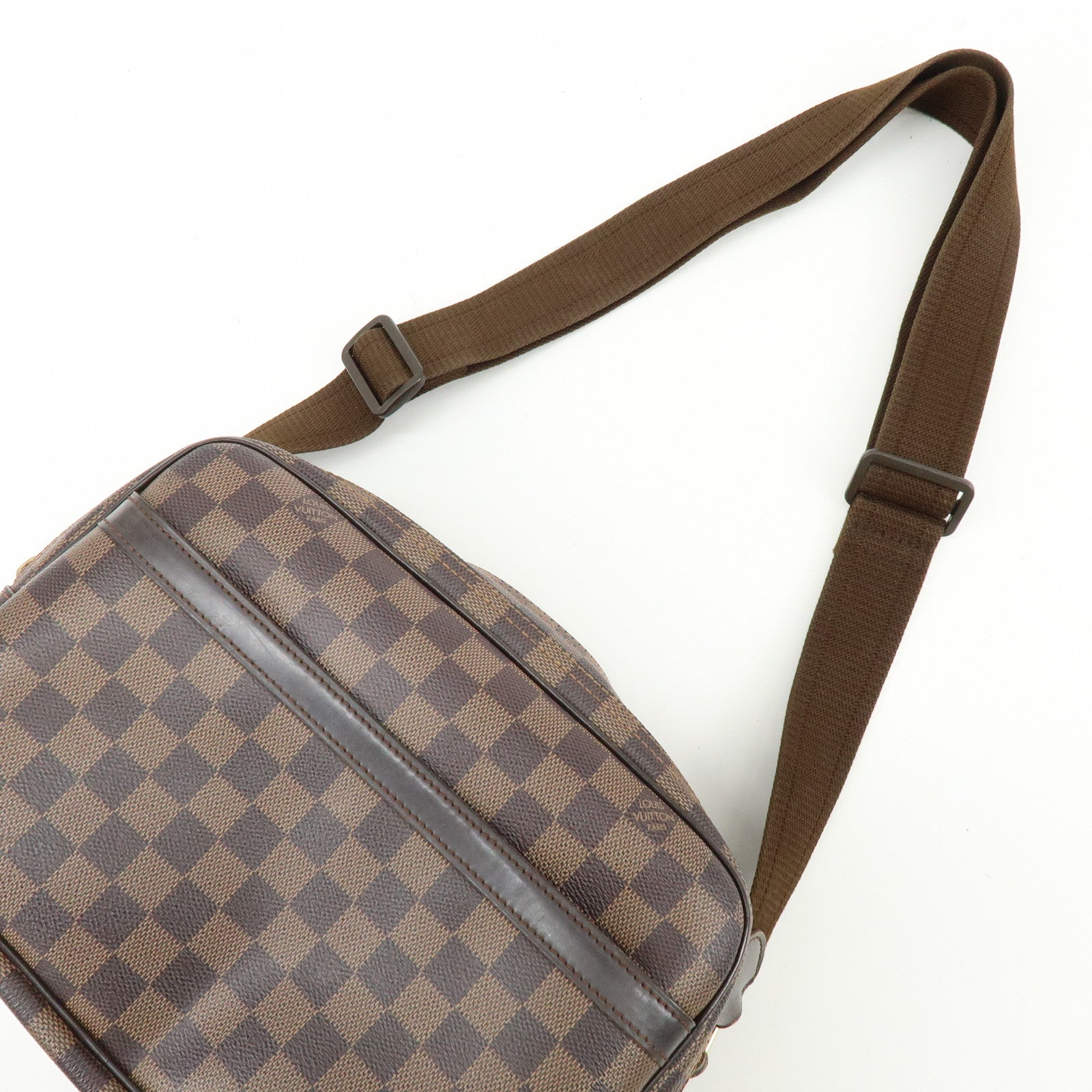 Louis Vuitton Damier Ebene Reporter PM SPO Shoulder Bag Brown M45253