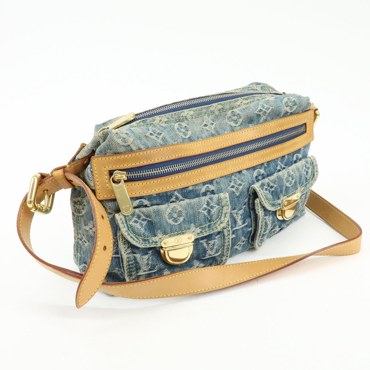 Louis Vuitton Monogram Denim Baggy PM 2Way Bag Shoulder Bag M95049
