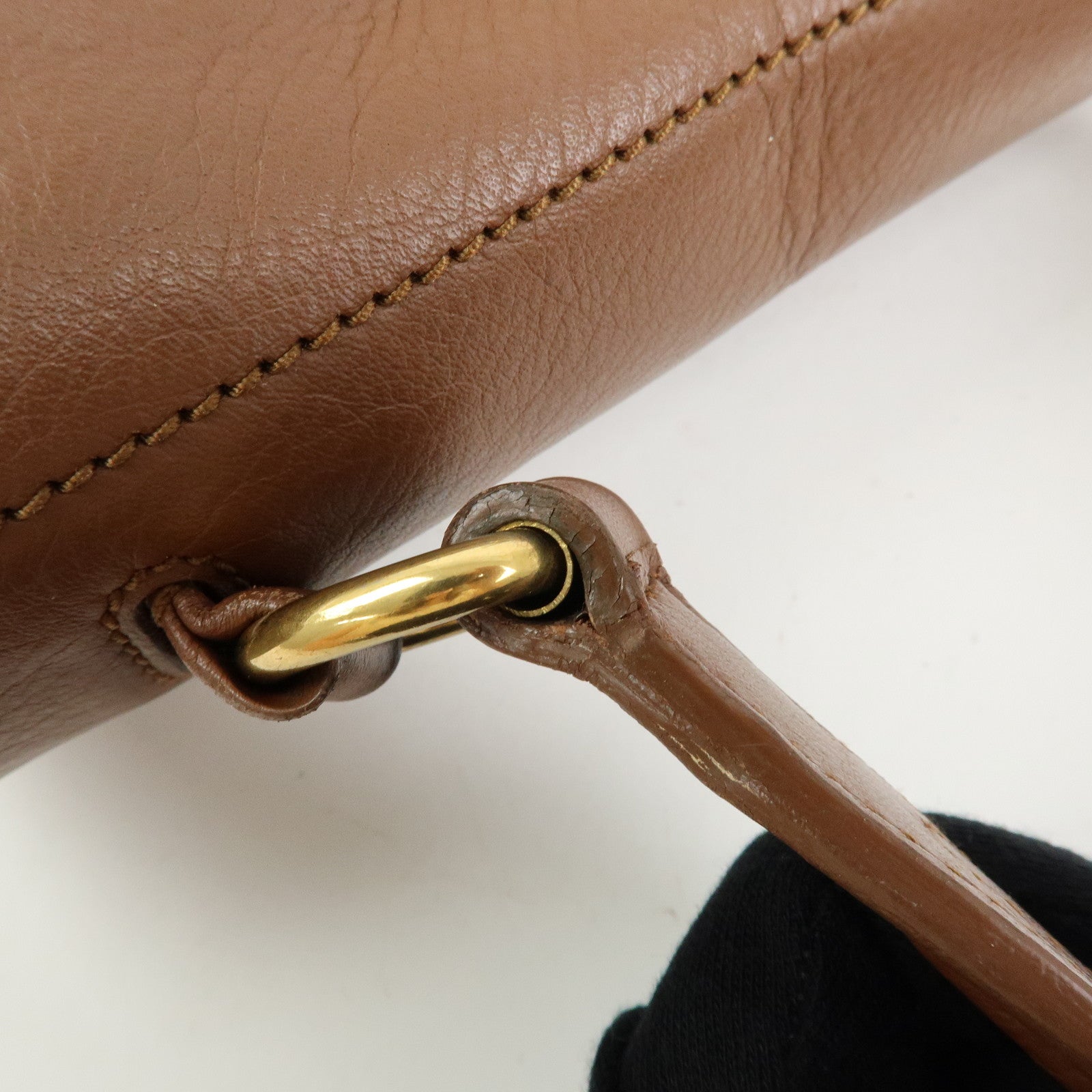 SAINT LAURENT PARIS Muse Two Leather Hand Bag Brown 289278